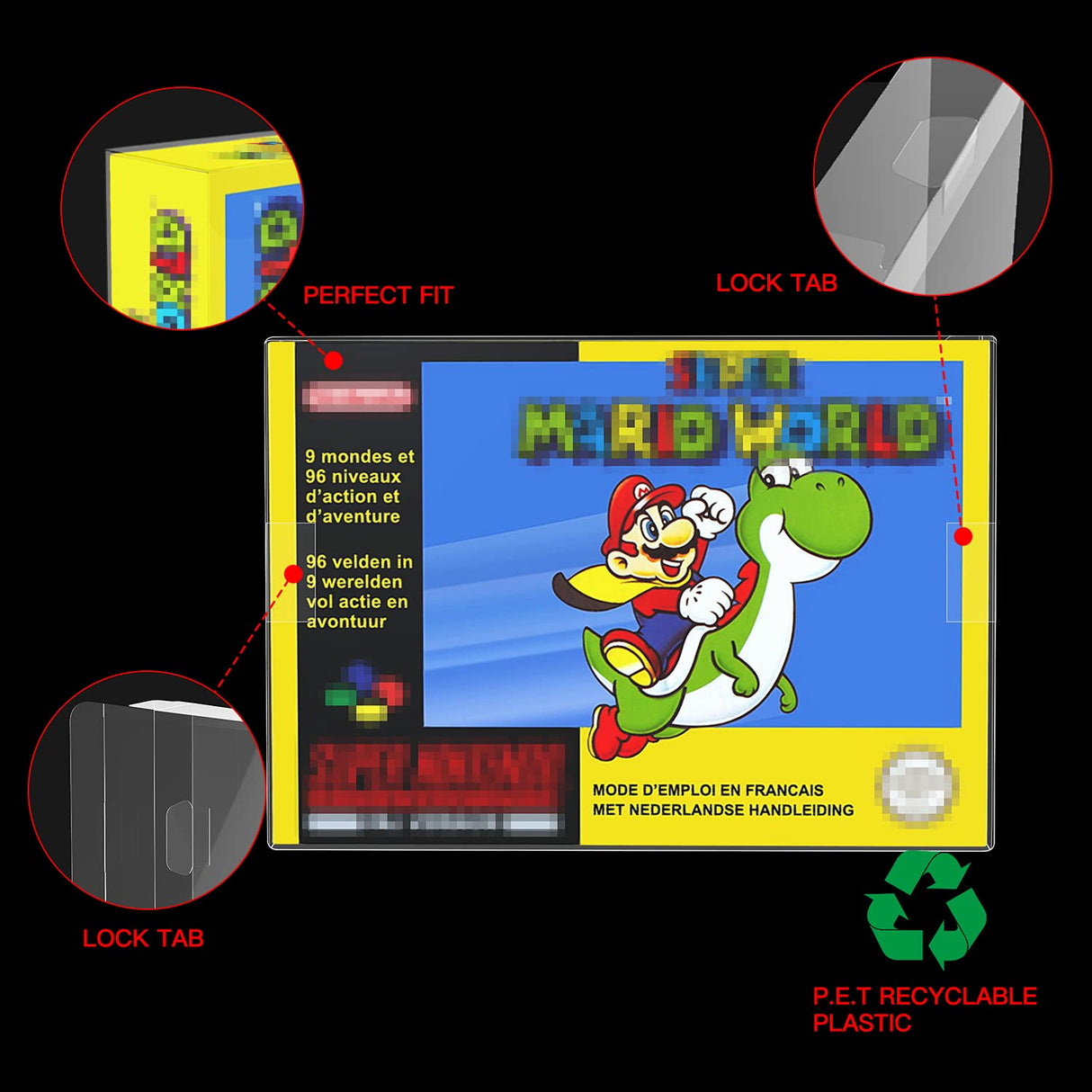 5 Pcs Clear Box Protectors Case Nintendo SNES & N64 64 Game Boxed protector