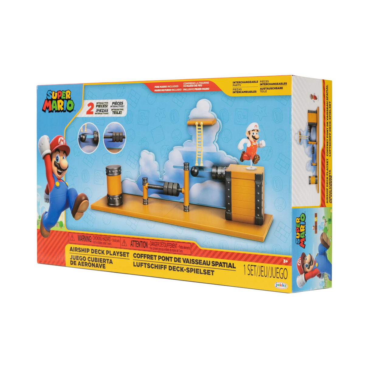 Jakks Pacific Nintendo Super Mario World Airship Deck Playset Fire Mario 2.5 Figure