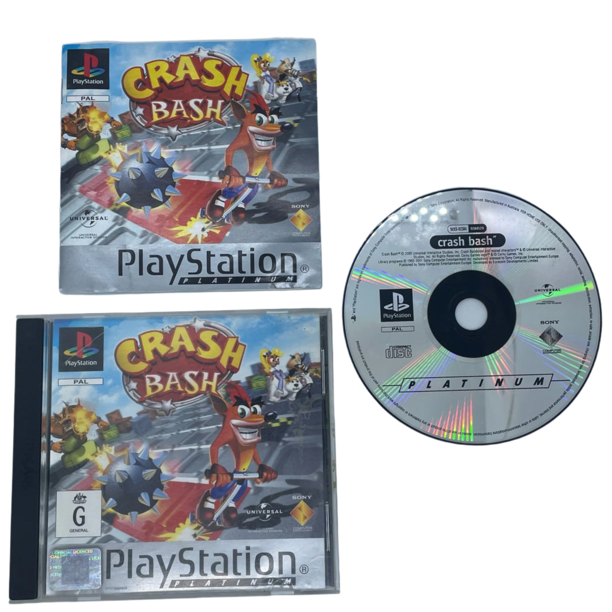 Crash Bash PS1 Playstation 1 Game + Manual PAL