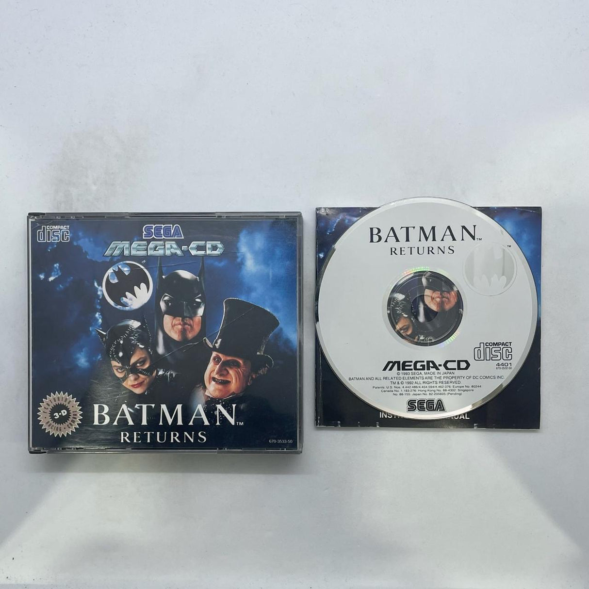 Batman Returns Sega Mega CD Game + Manual