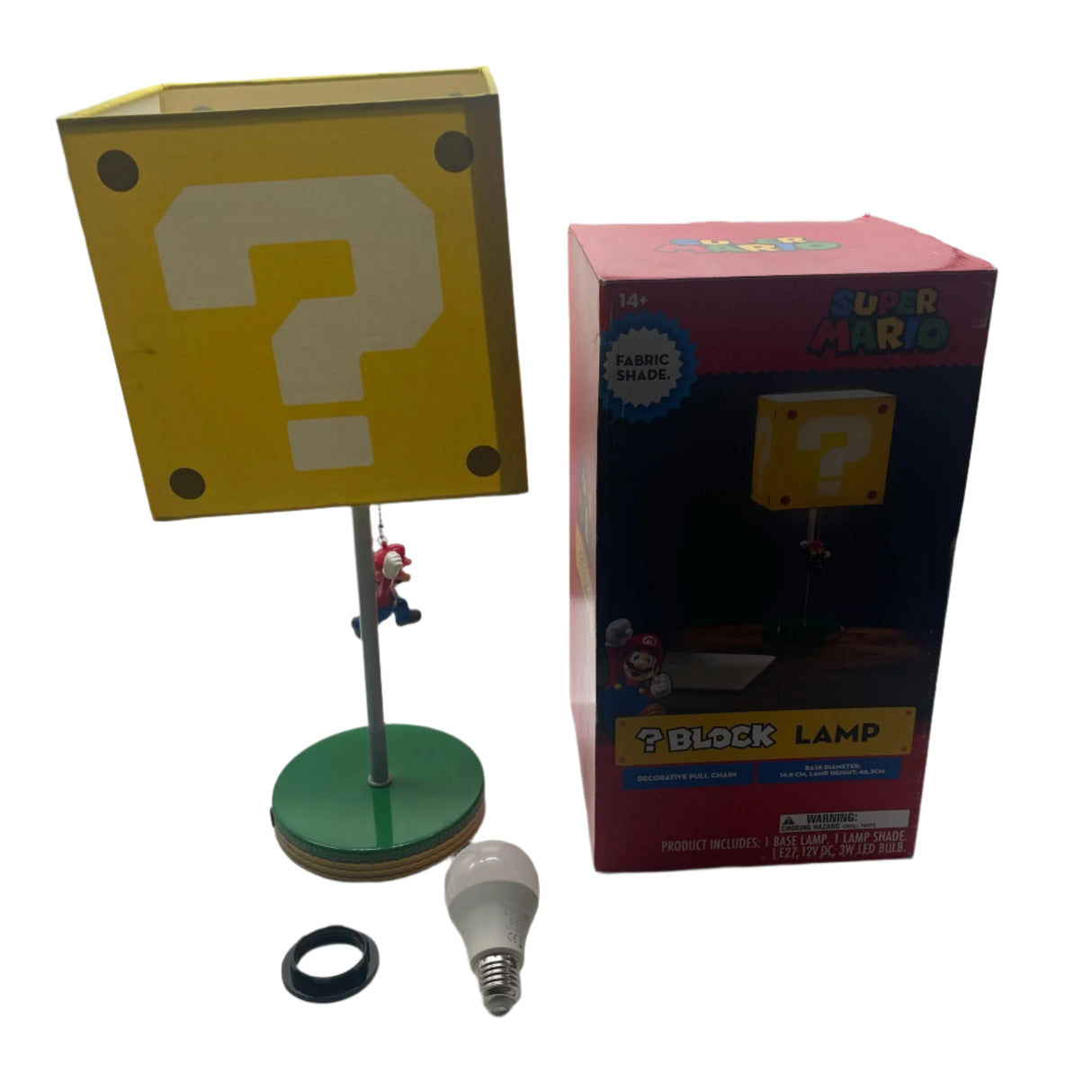 Super Mario Question Block Lamp with Mario Chain Pull