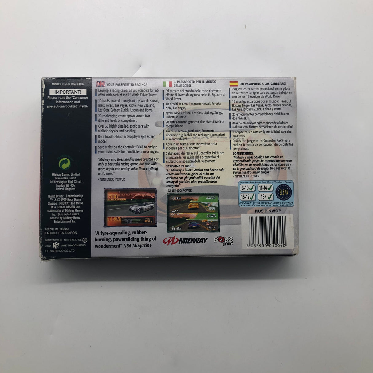 Top Gear Rally Nintendo 64 N64 Game Boxed Complete PAL