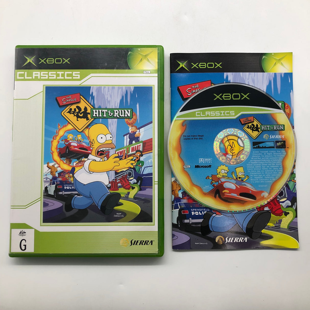 The Simpsons Hit & Run Xbox Original Game + Manual PAL