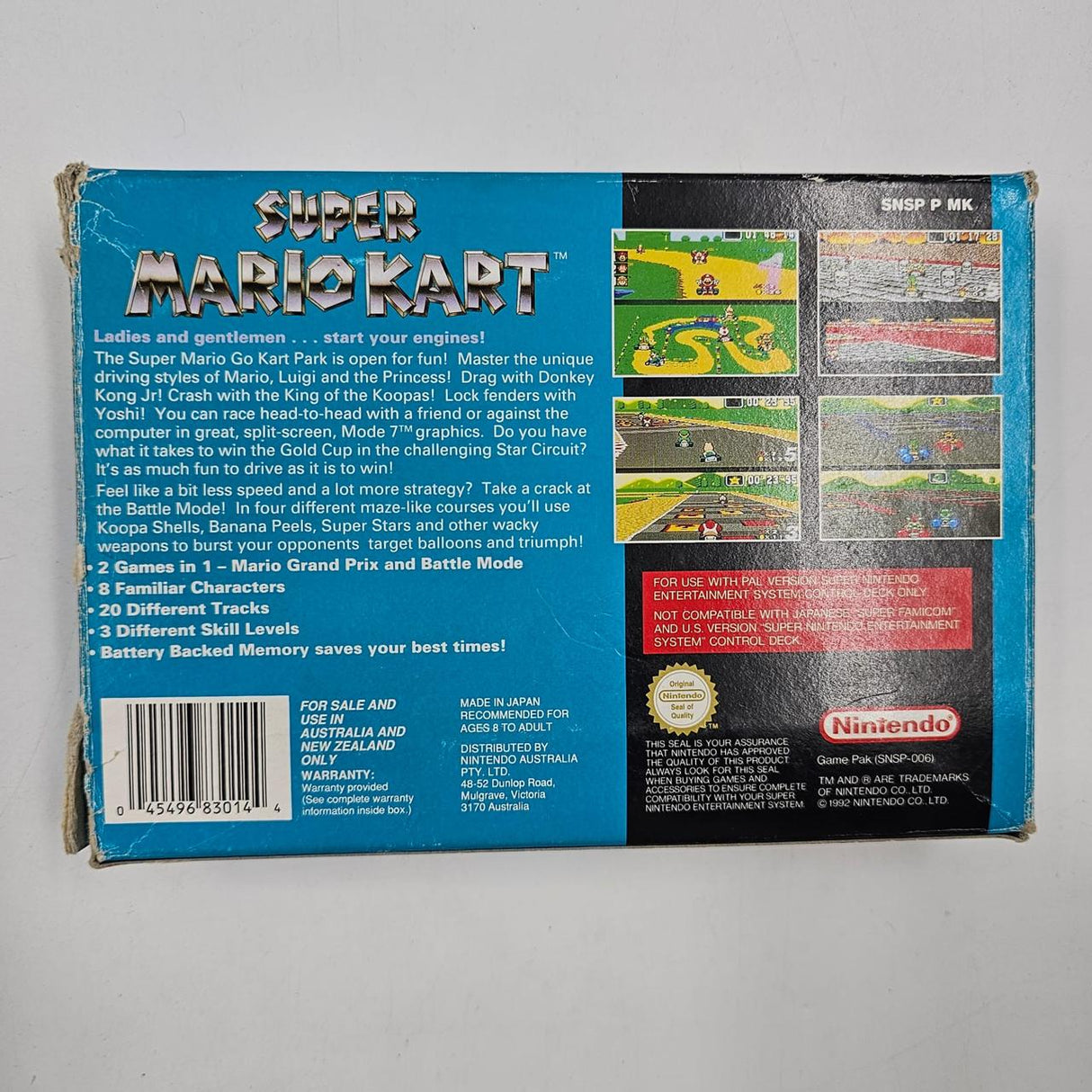 Super Mario Kart Super Nintendo SNES Game Boxed Complete PAL