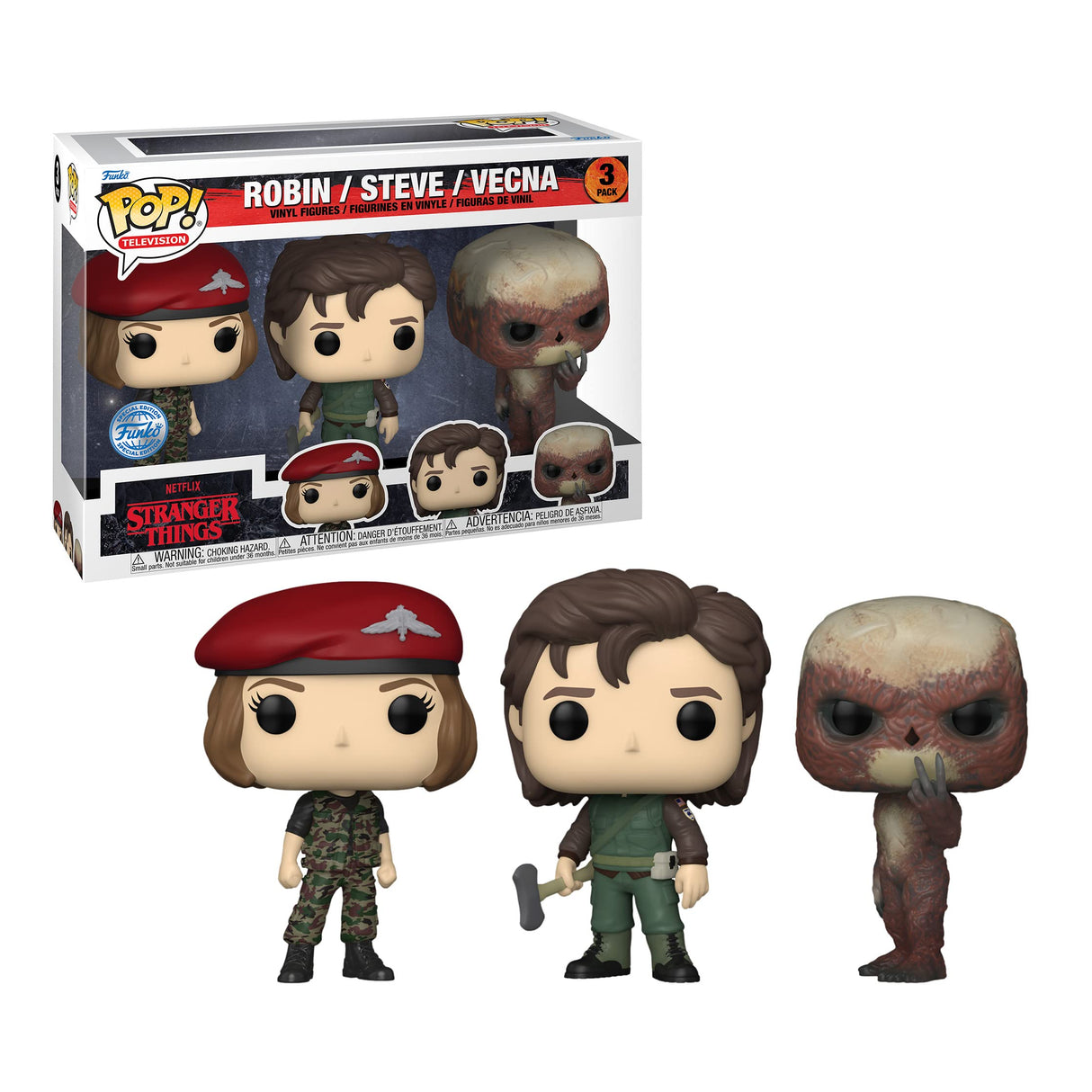 Stranger Things Robin, Steve & Vecna Special Edition 3 Funko Pop Vinyl Figure Set