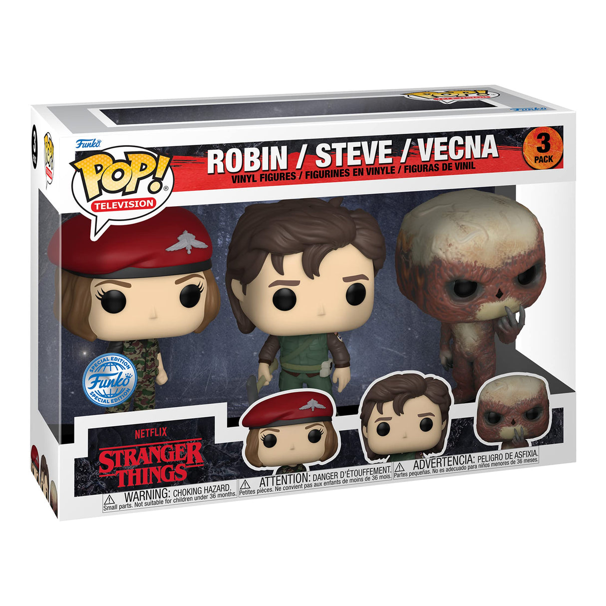 Stranger Things Robin, Steve & Vecna Special Edition 3 Funko Pop Vinyl Figure Set