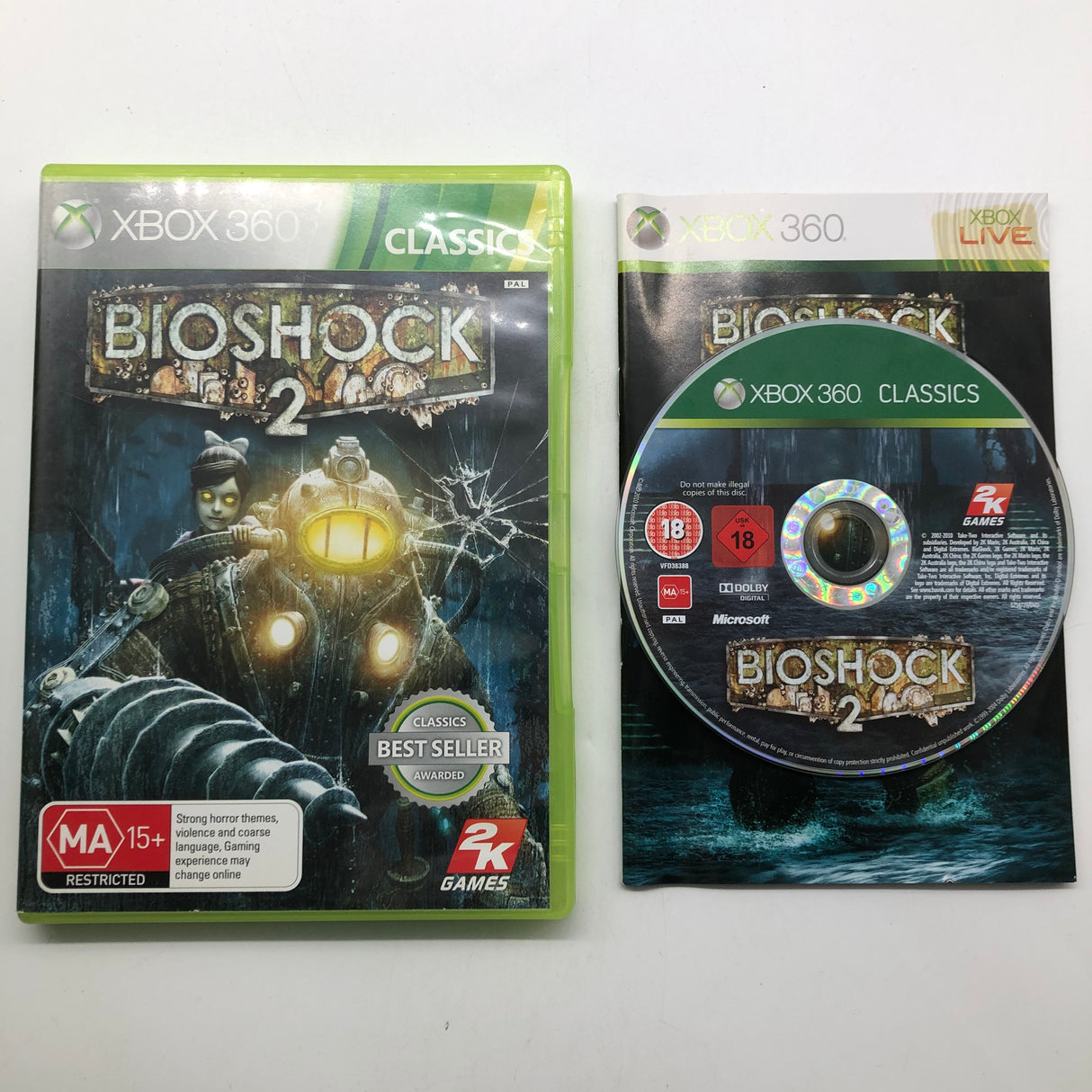 Bioshock 2 Xbox 360 Game + Manual PAL 25AU4