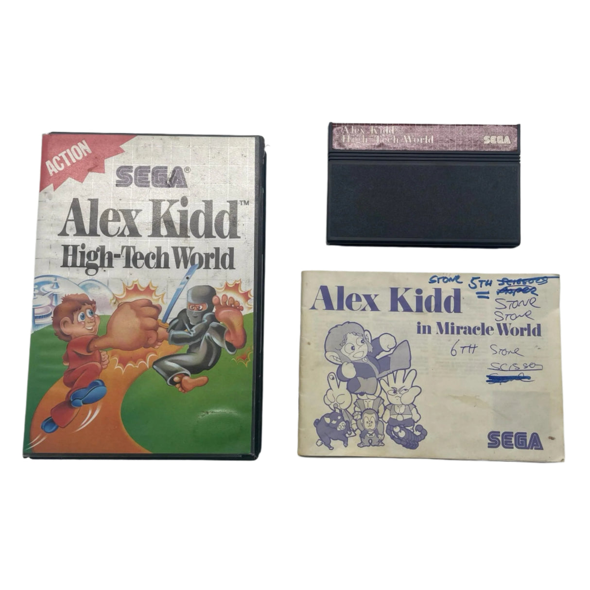 Alex Kidd High-Tech World Sega Master System Game + Manual PAL
