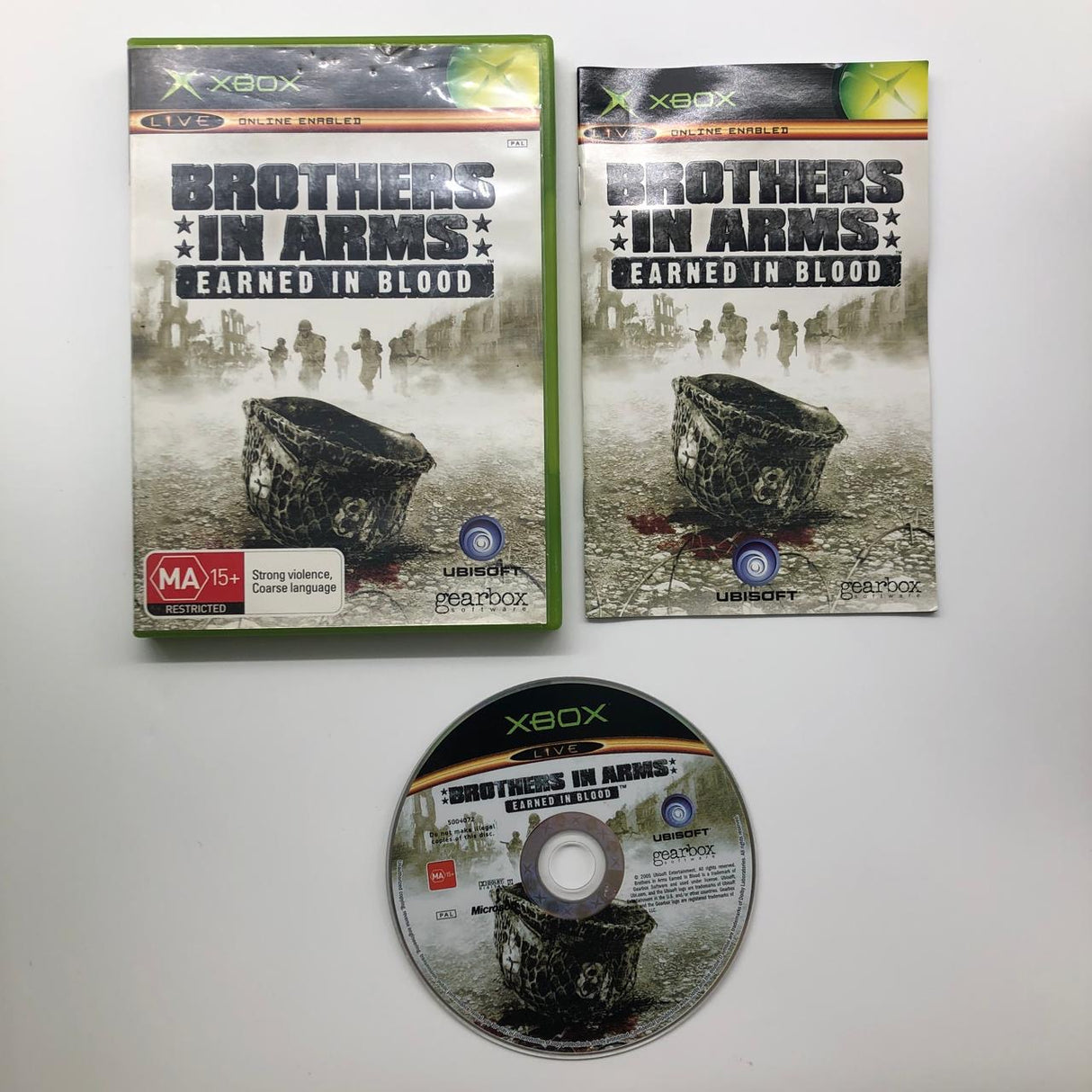 Brothers In Arms Earned In Blood Xbox Original Game + Manual PAL