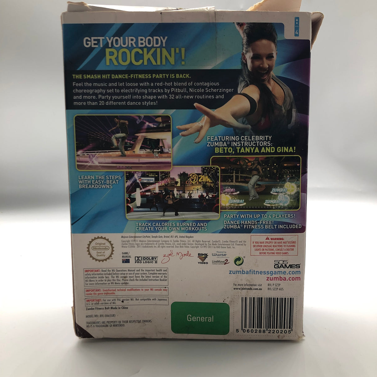 Zumba Fitness 2 II Nintendo Wii Game Boxed + Belt