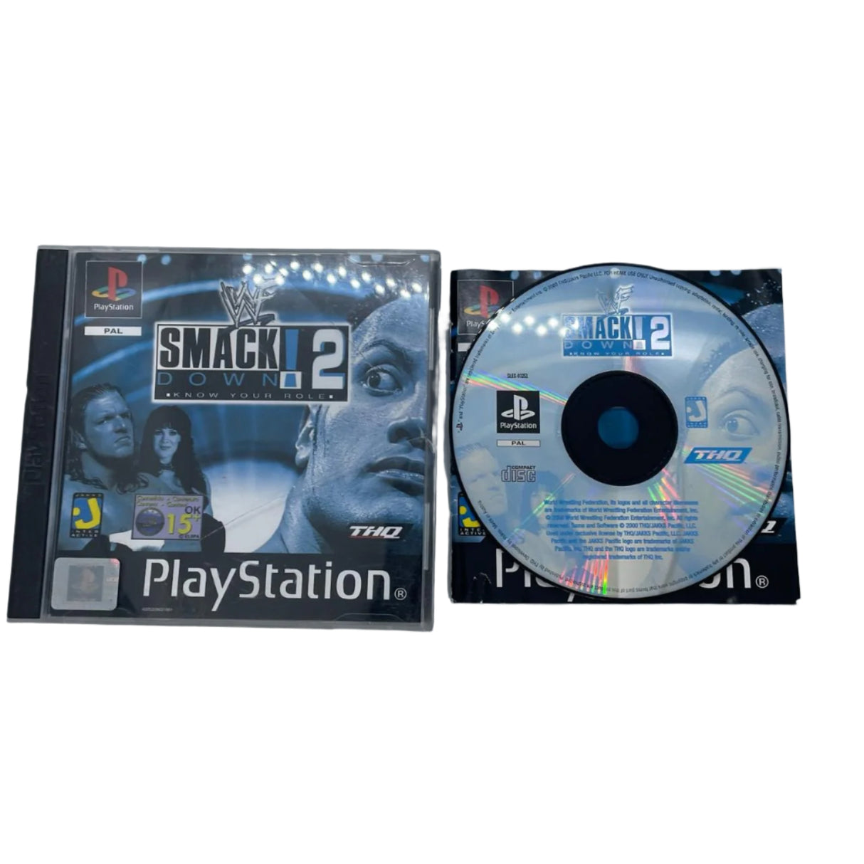 WWF SmackDown 2 Know Your Role PS1 PlayStation 1 Game + Manual PAL
