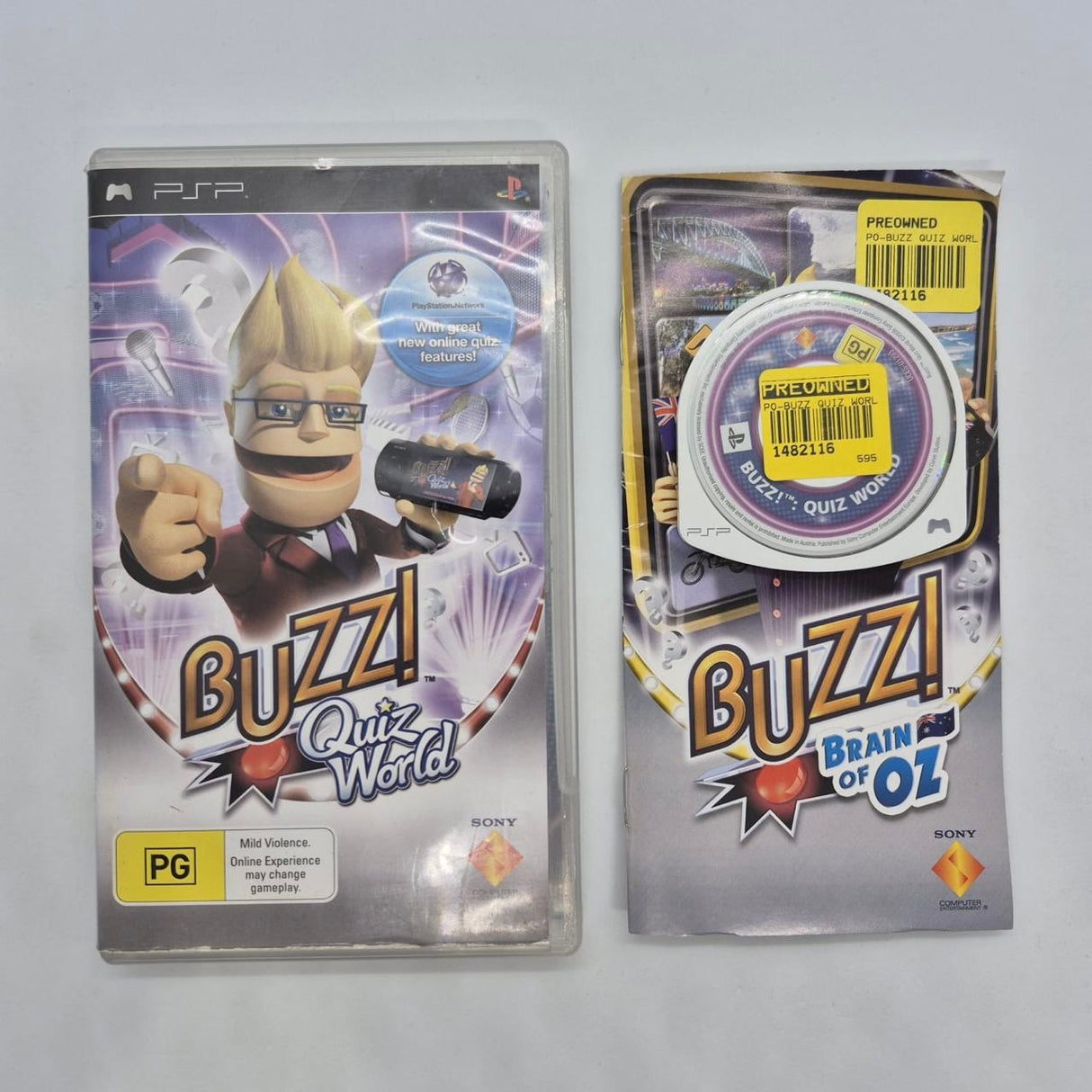 Buzz! Quiz World PSP Playstation Portable Game + Manual