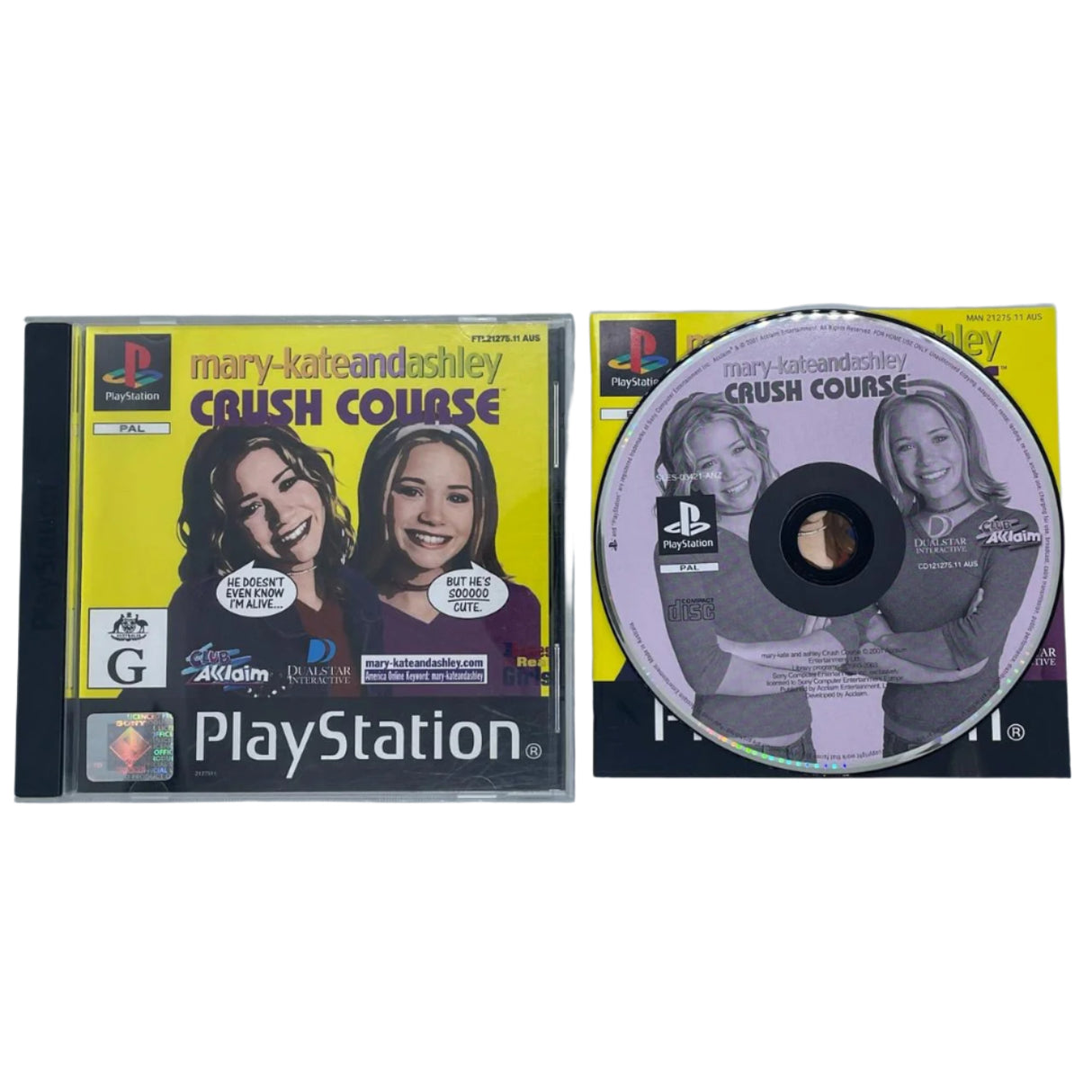 Mary-Kate And Ashley Crush Course PS1 Playstation 1 Game + Manual PAL