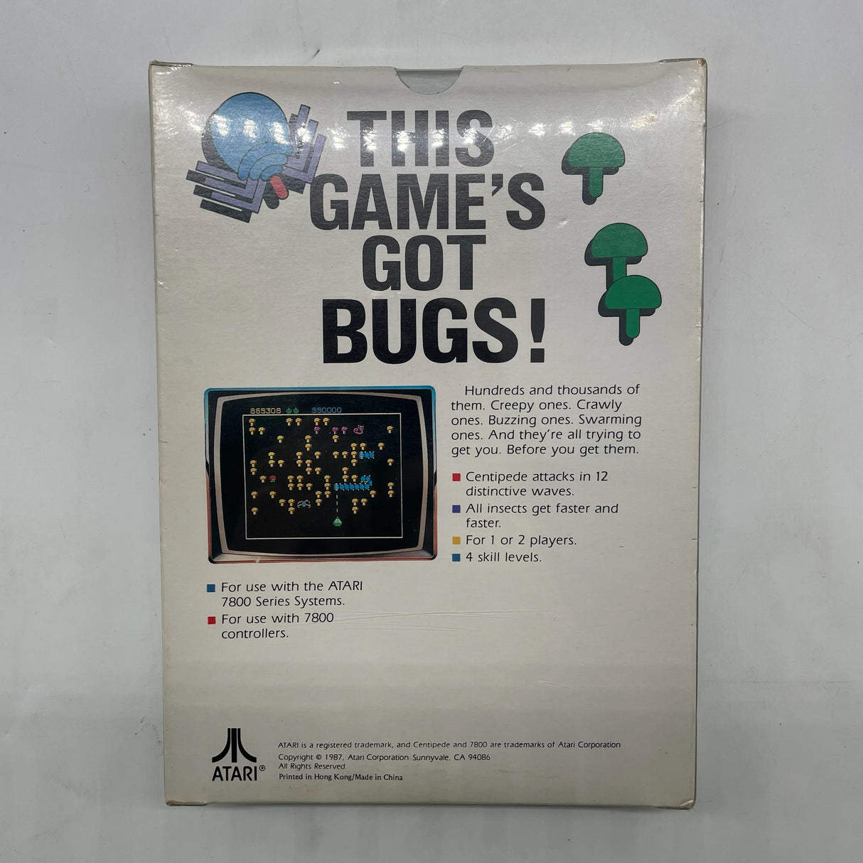 Atari 7800 Video Game Cartridge Centipede Boxed PAL