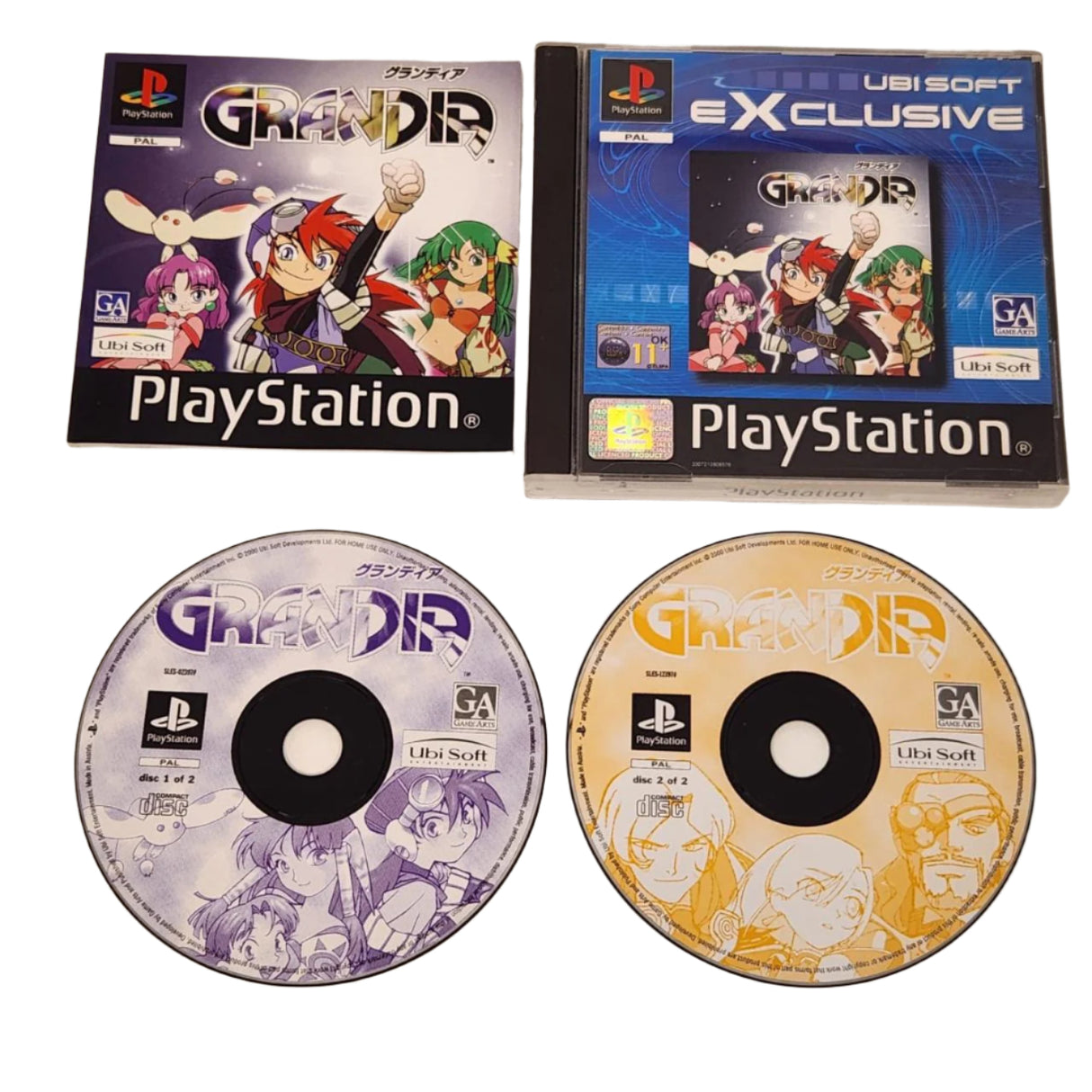 Grandia PS1 Playstation 1 Game + Manual PAL