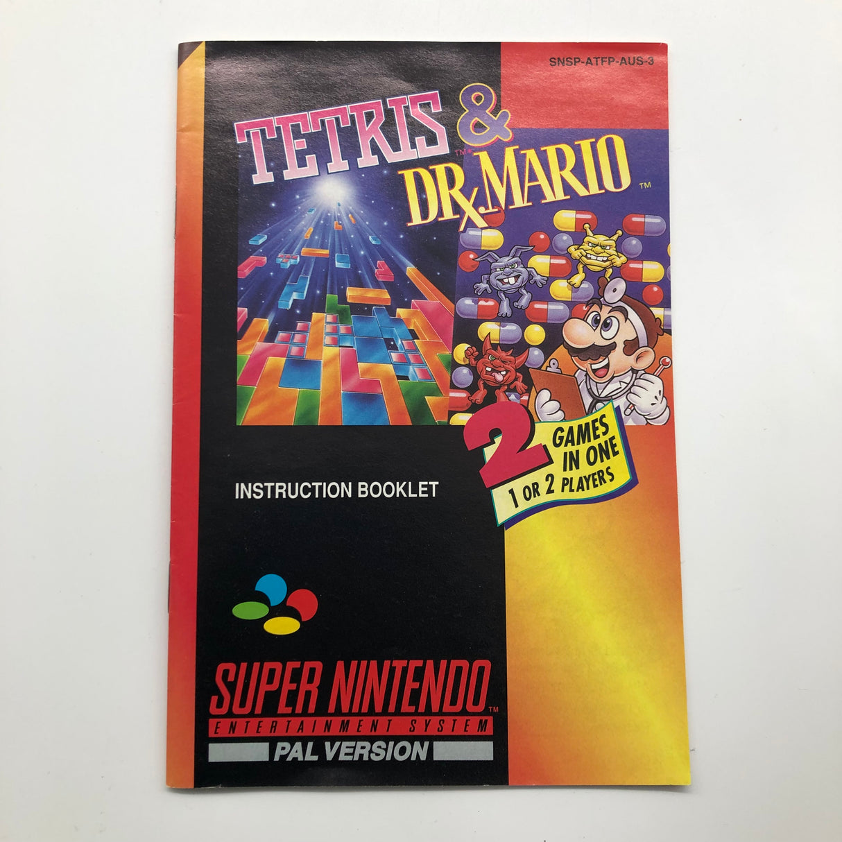 Tetris and Dr. Mario Super Nintendo SNES Game Boxed Complete PAL