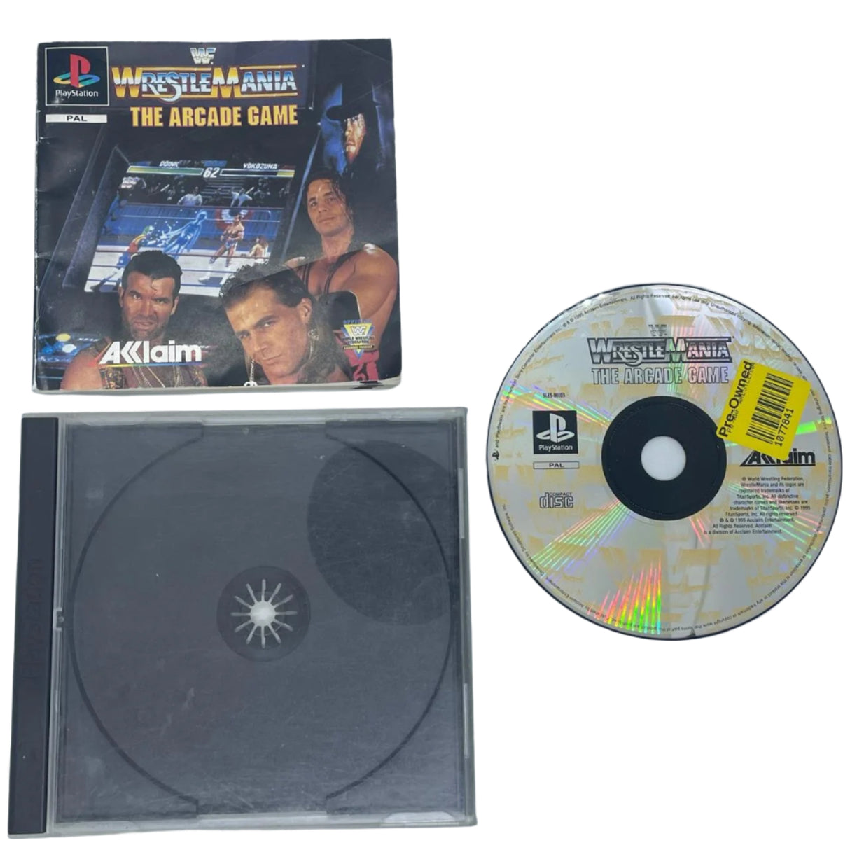 WWF WrestleMania The Arcade Game PS1 Playstation 1 Game + Manual PAL