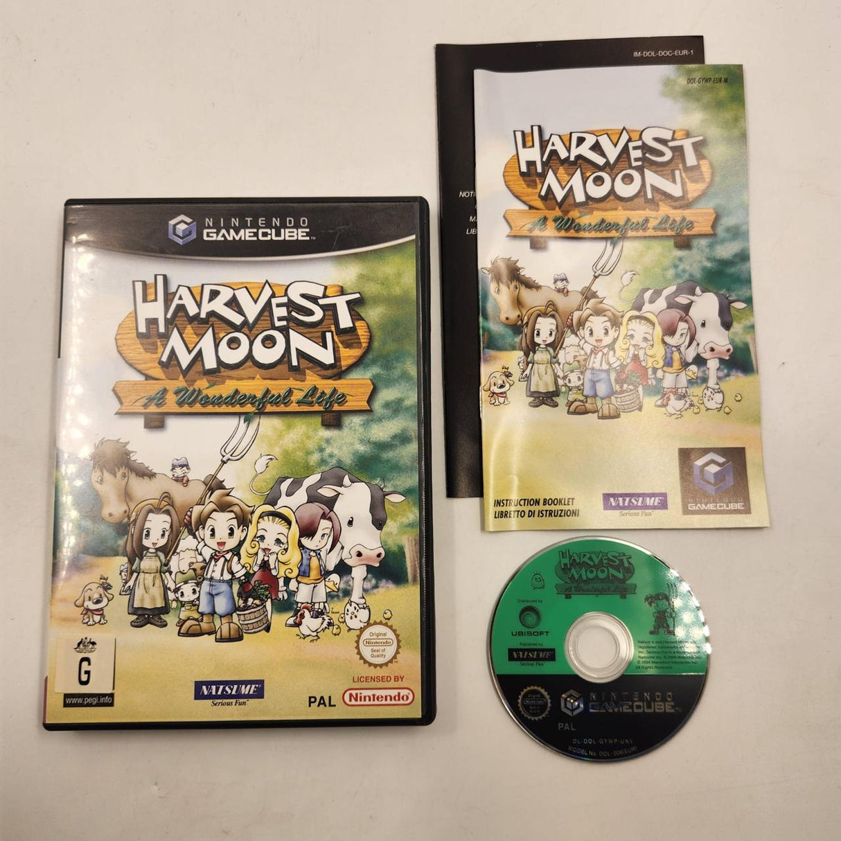 Harvest Moon A Wonderful Life Nintendo Gamecube Game + Manual PAL