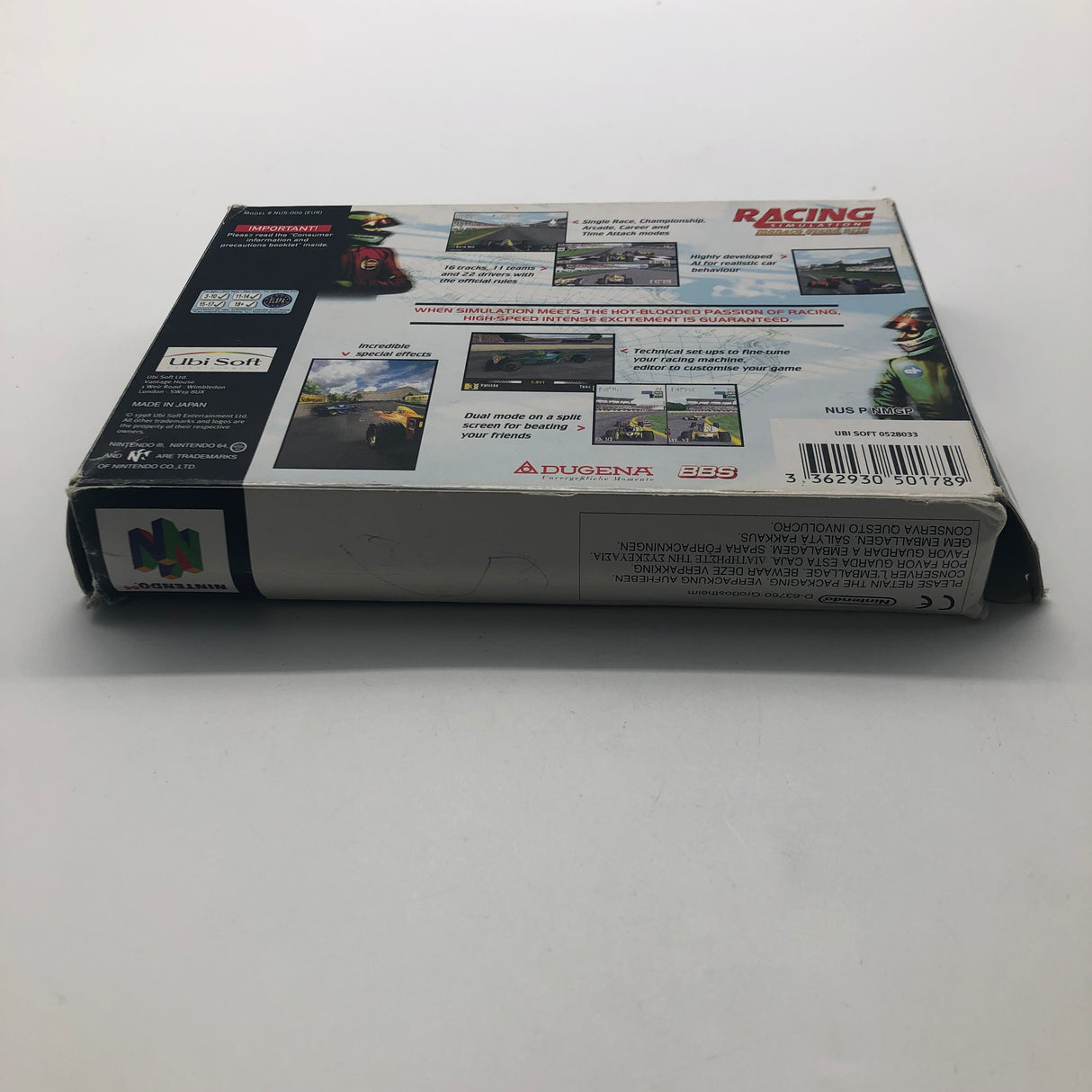 Racing simulation Monaco Grand Prix Nintendo 64 N64 Game Boxed Complete PAL