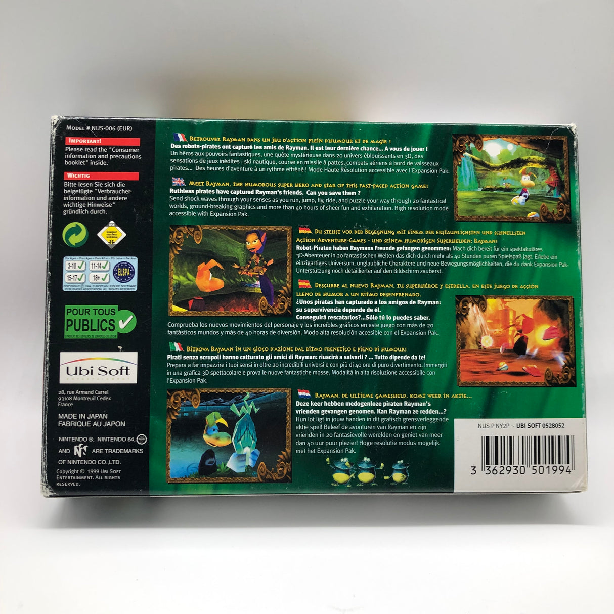 Rayman 2 The Great Escape Nintendo 64 N64 Game Boxed Complete PAL