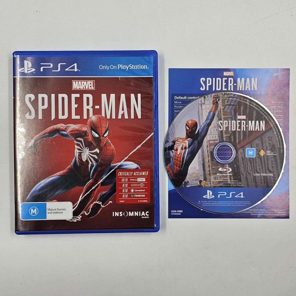 Marvel Spider-man PS4 Playstation 4 Game + Manual