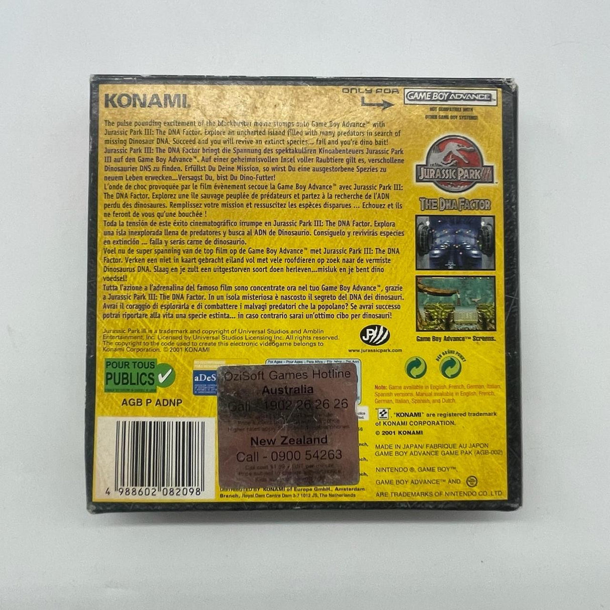 Jurassic Park III The DNA Factor Nintendo Gameboy Advanced GBA Game Boxed complete PAL