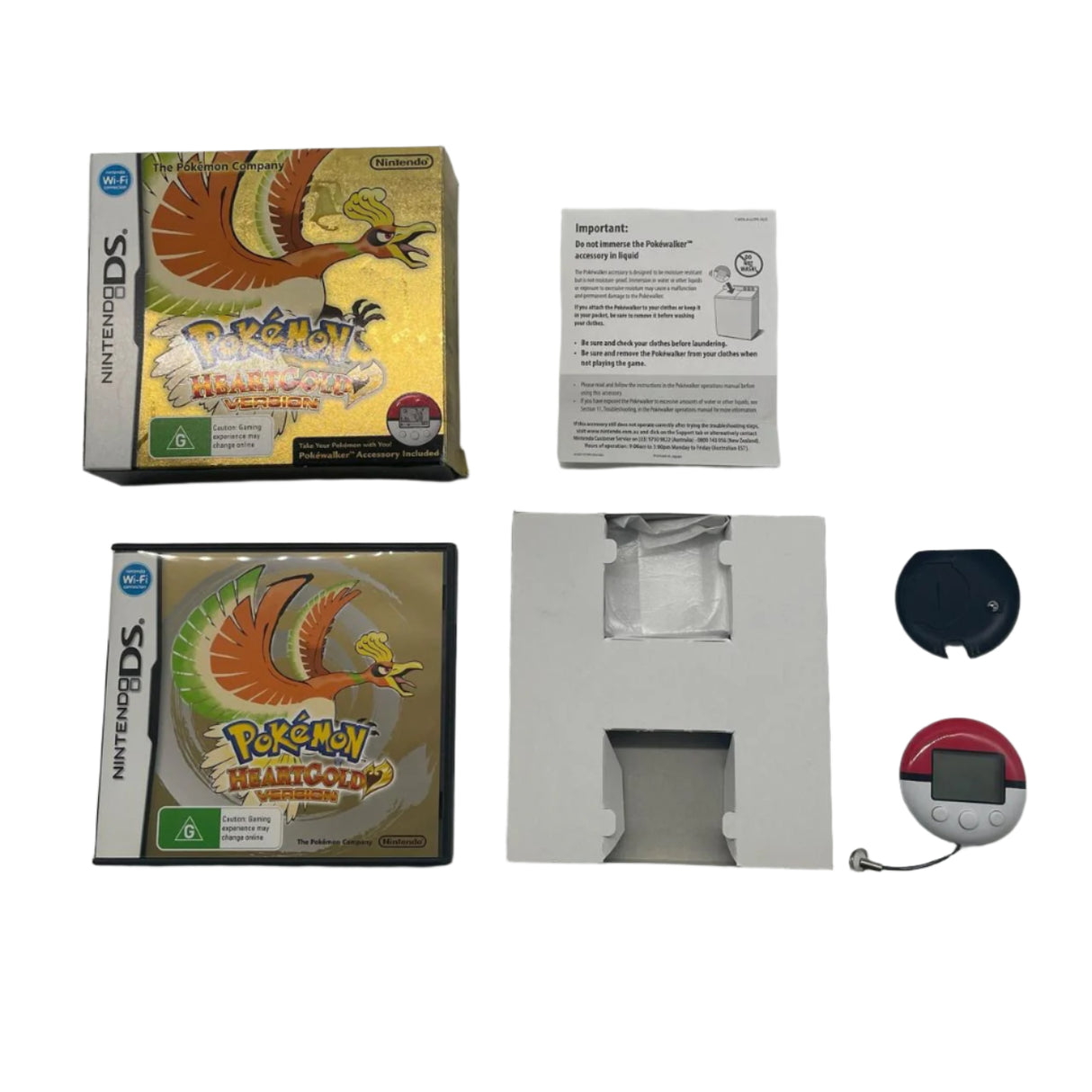 Pokemon HeartGold Version And Pokewalker Nintendo DS Game Boxed Complete PAL