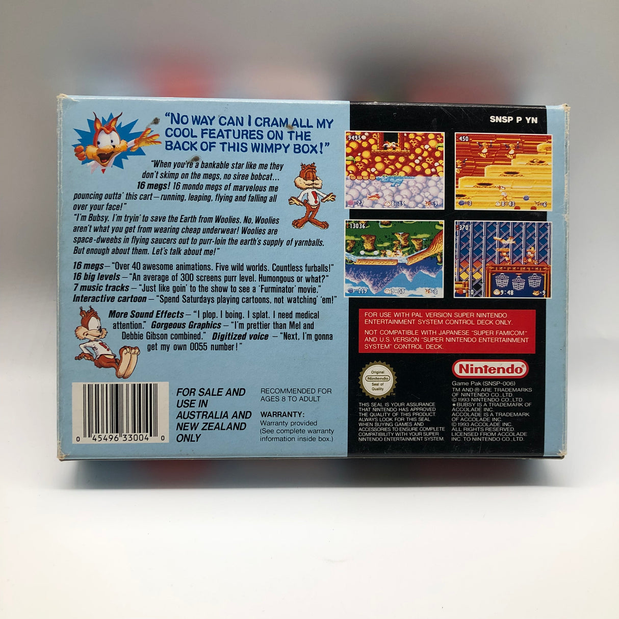 Bubsy Super Nintendo SNES Game Boxed Complete PAL