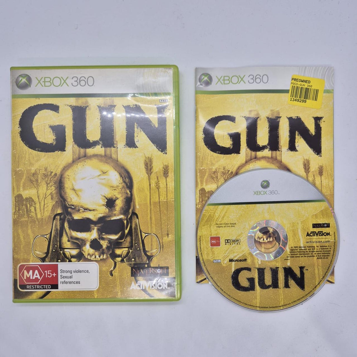 Gun Xbox 360 Game + Manual PAL