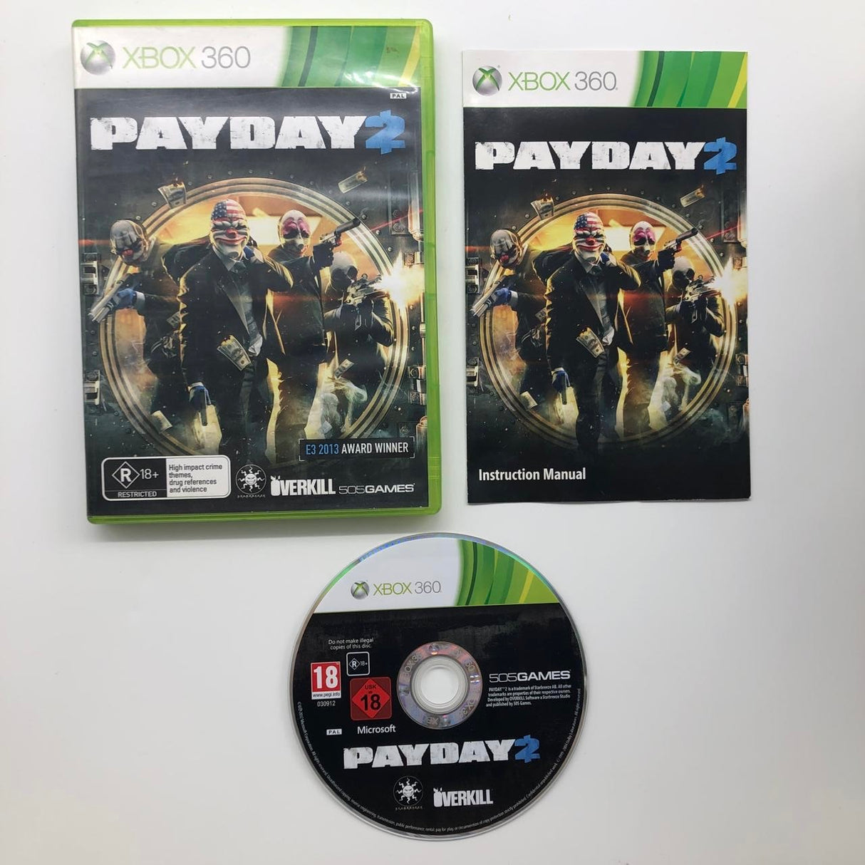 Payday 2 Xbox 360 Game + Manual PAL