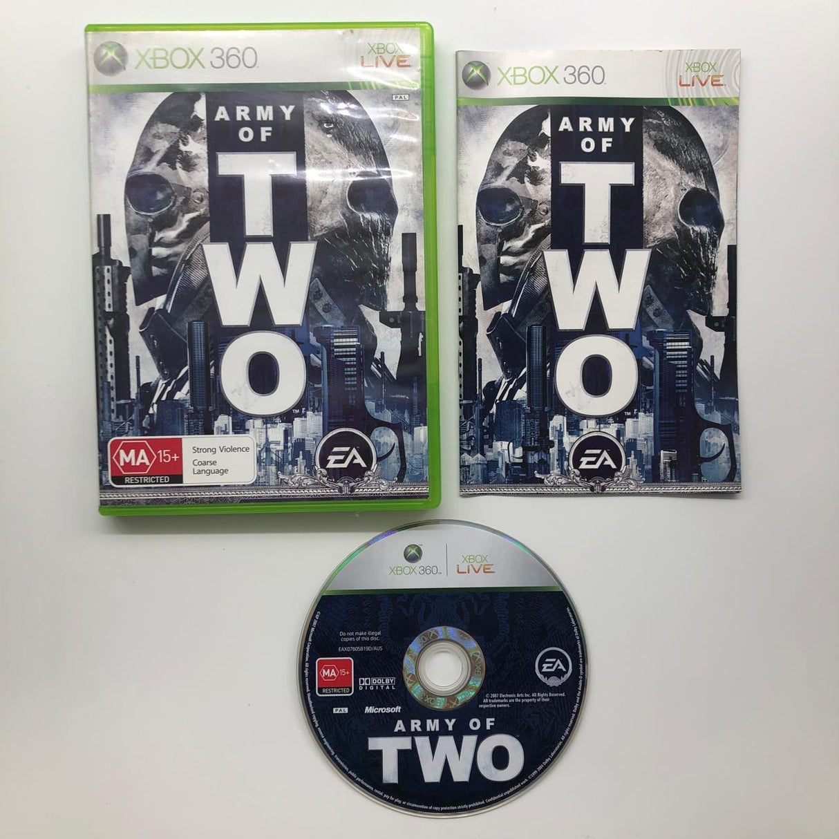 Army Of Two Xbox 360 Game + Manual PAL