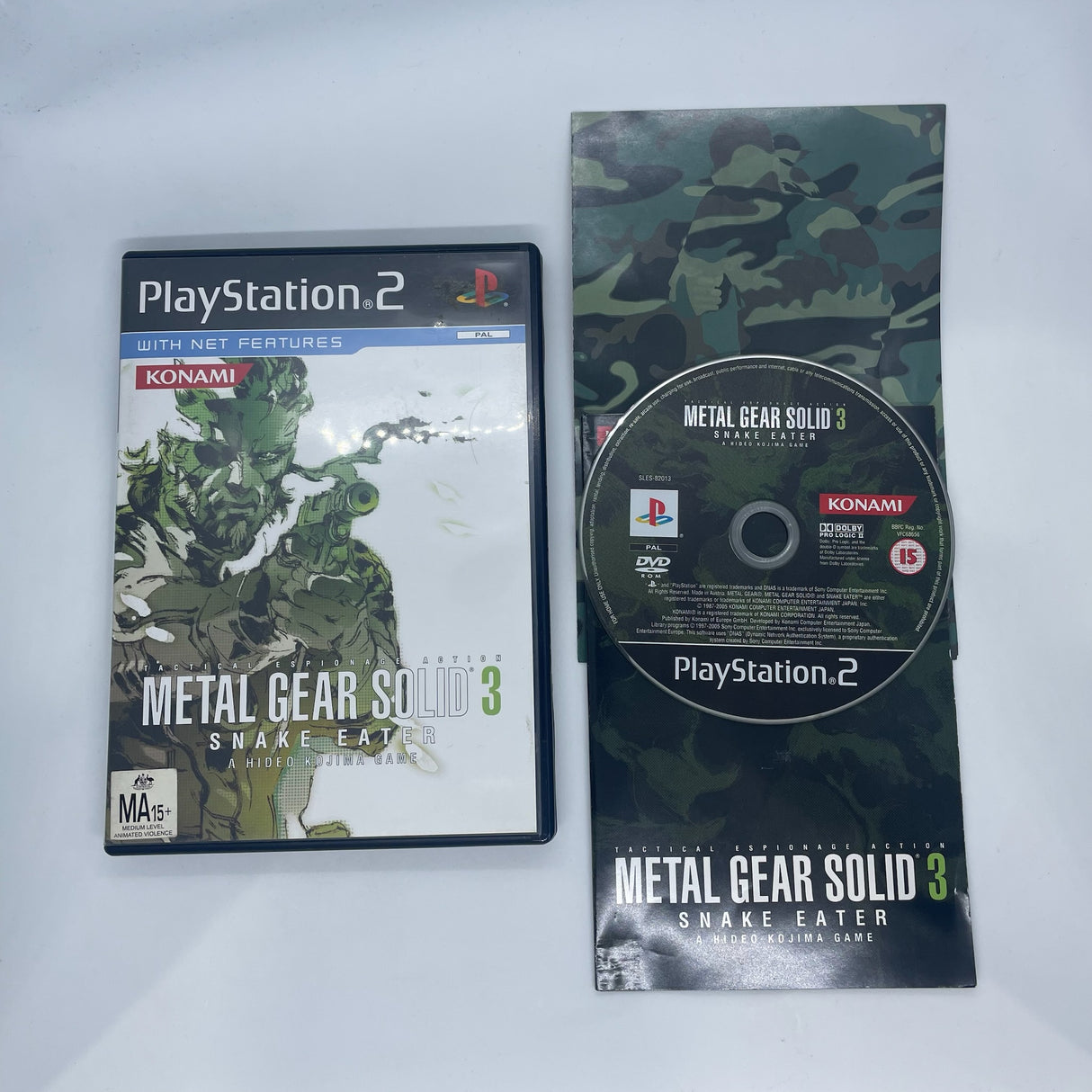 Metal Gear Solid 3 Snake Eater PS2 Playstation 2 Game + Manual PAL