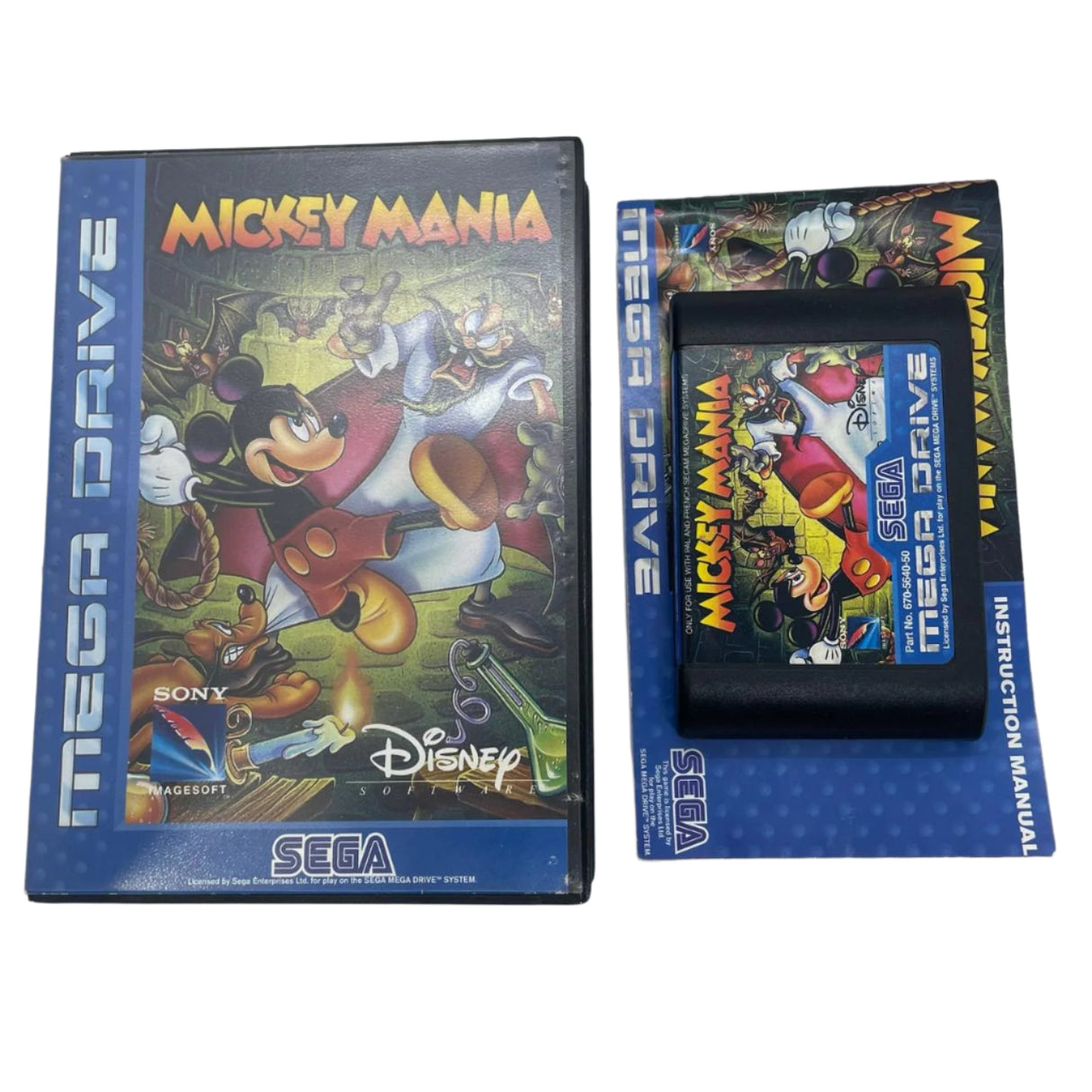 Mickey Mania Sega Mega Drive Game + Manual PAL