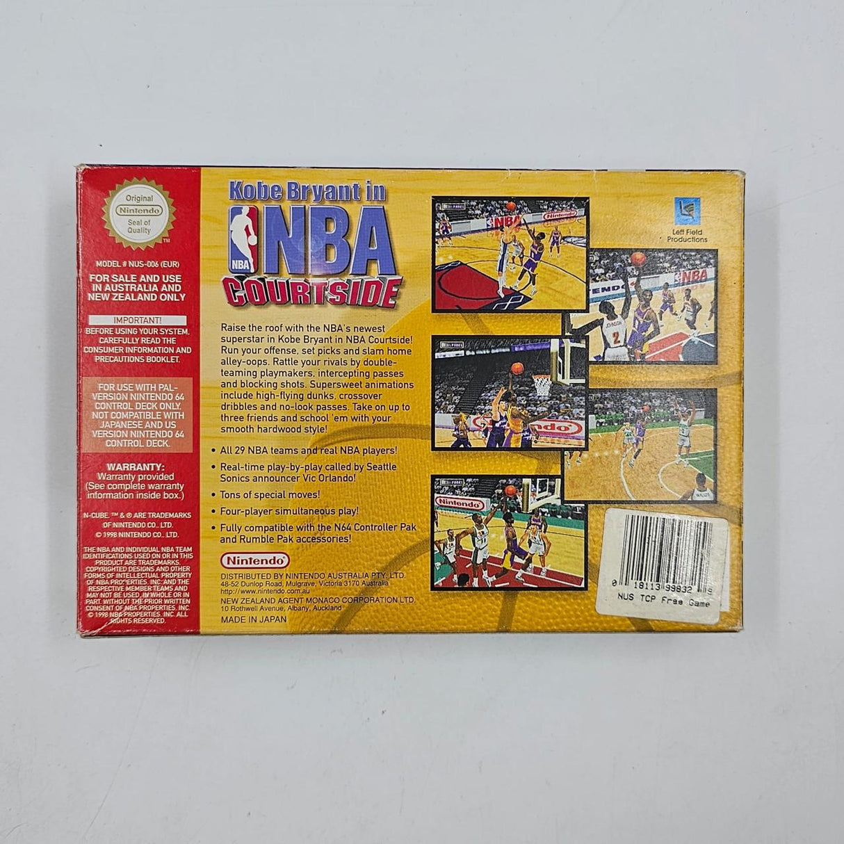 Kobe Bryant in NBA Courtside Nintendo 64 N64 Game Boxed Complete PAL