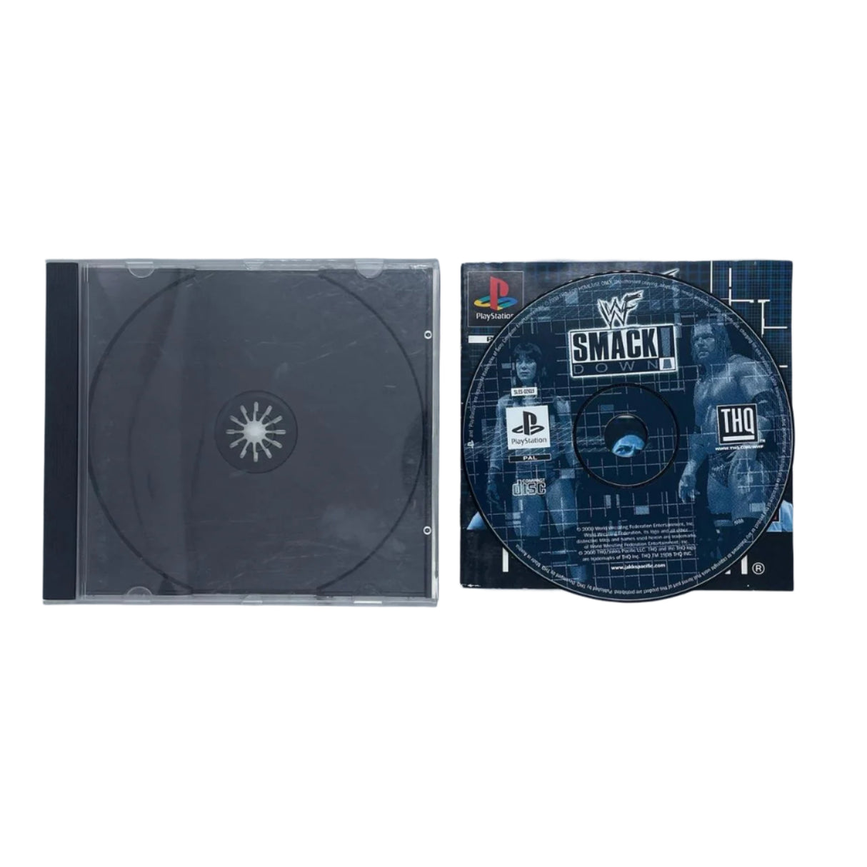 WWF SmackDown PS1 Playstation 1 Game Disc And Back Art + Manual PAL