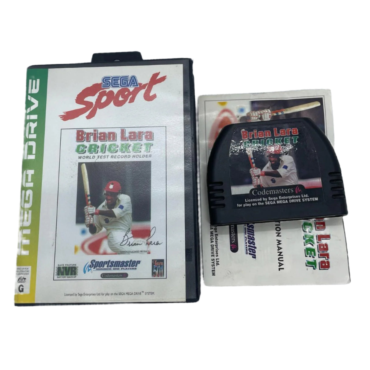 Brian Lara Cricket Sega Mega Drive Game + Manual PAL