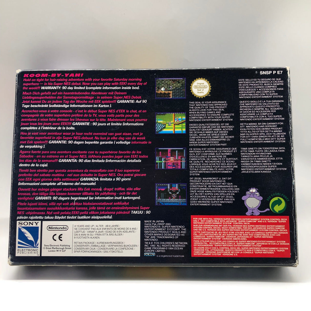 Eek! the Cat Super Nintendo SNES Game Boxed Complete PAL