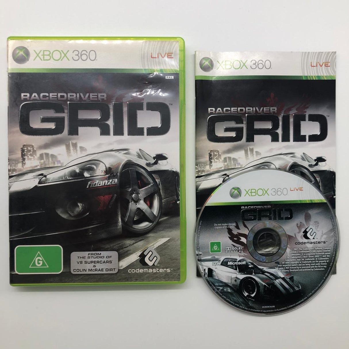 Racedriver Grid Xbox 360 Game + Manual PAL