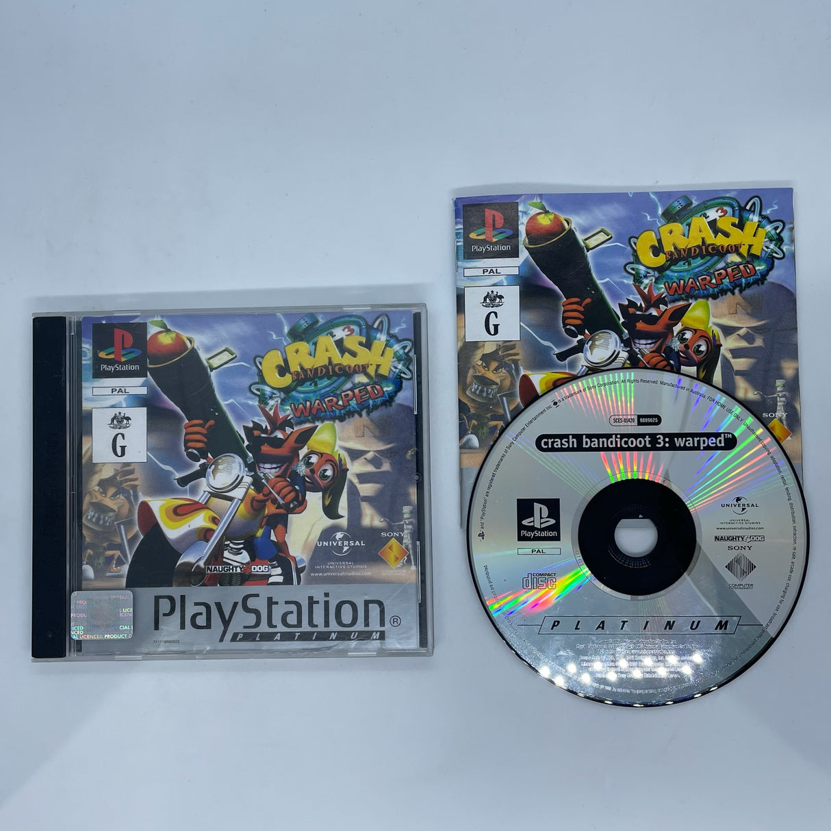 Crash Bandicoot 3 Warped PS1 Playstation 1 Game + Manual PAL