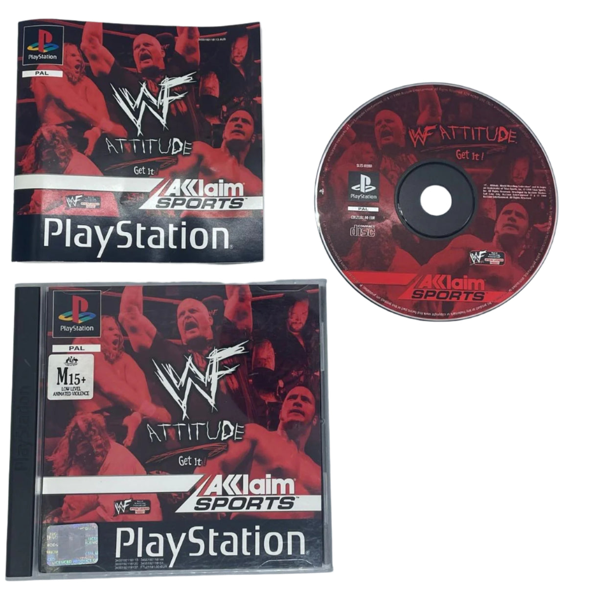 WWF Attitude PS1 Playstation 1 Game + Manual PAL