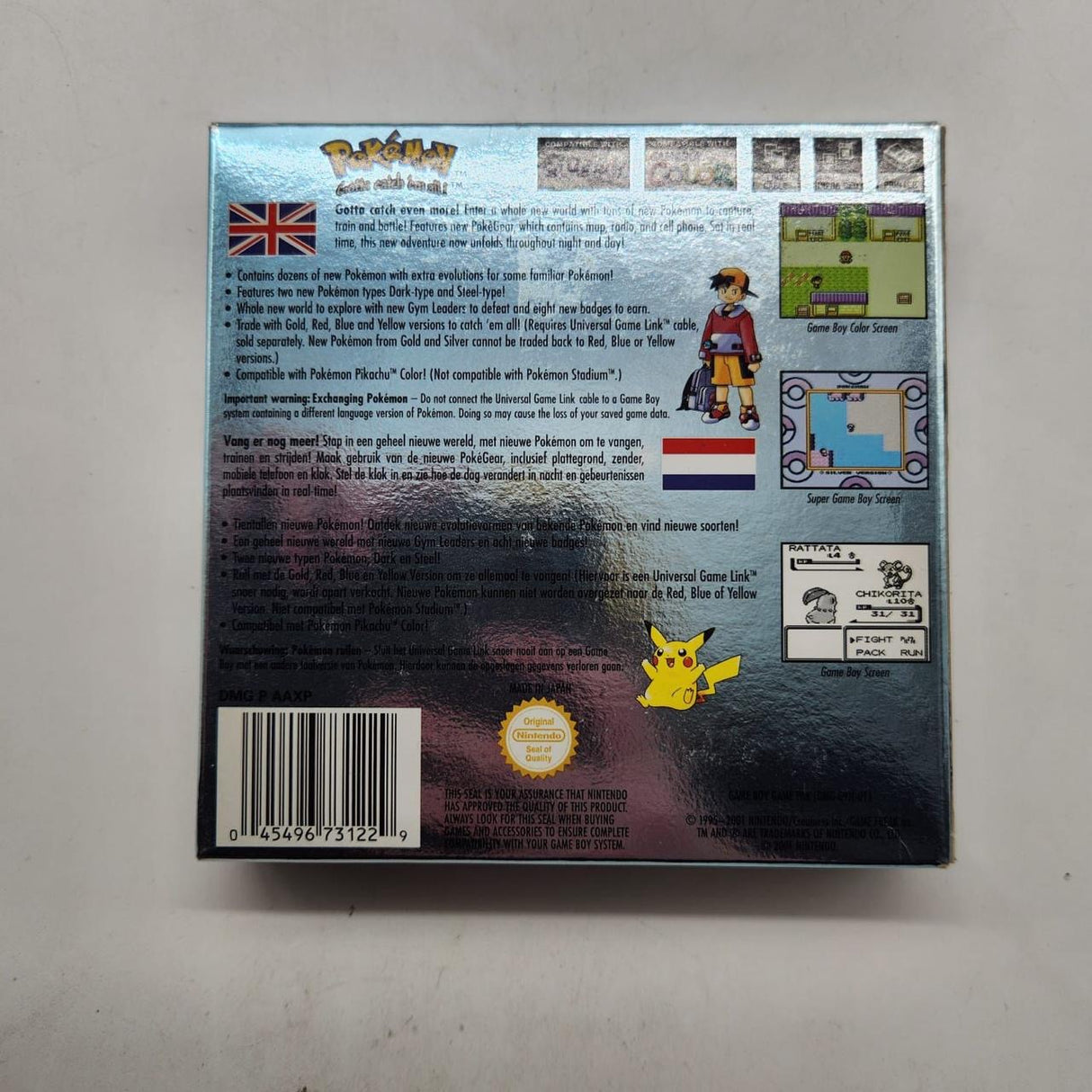Pokemon Silver Version Nintendo Gameboy Color / Colour Game Boxed Complete 01S4