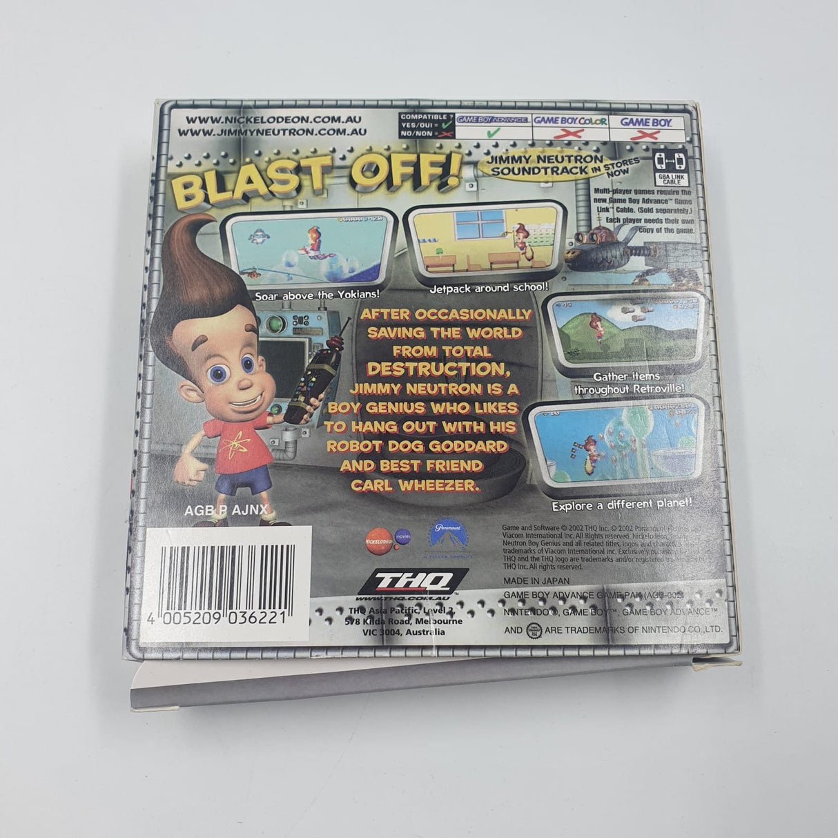 Jimmy Neutron Nintendo Gameboy Advance GBA Game Boxed Complete PAL