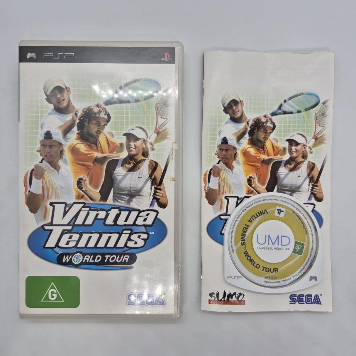 Virtua Tennis World Tour PSP Playstation Portable Game + Manual