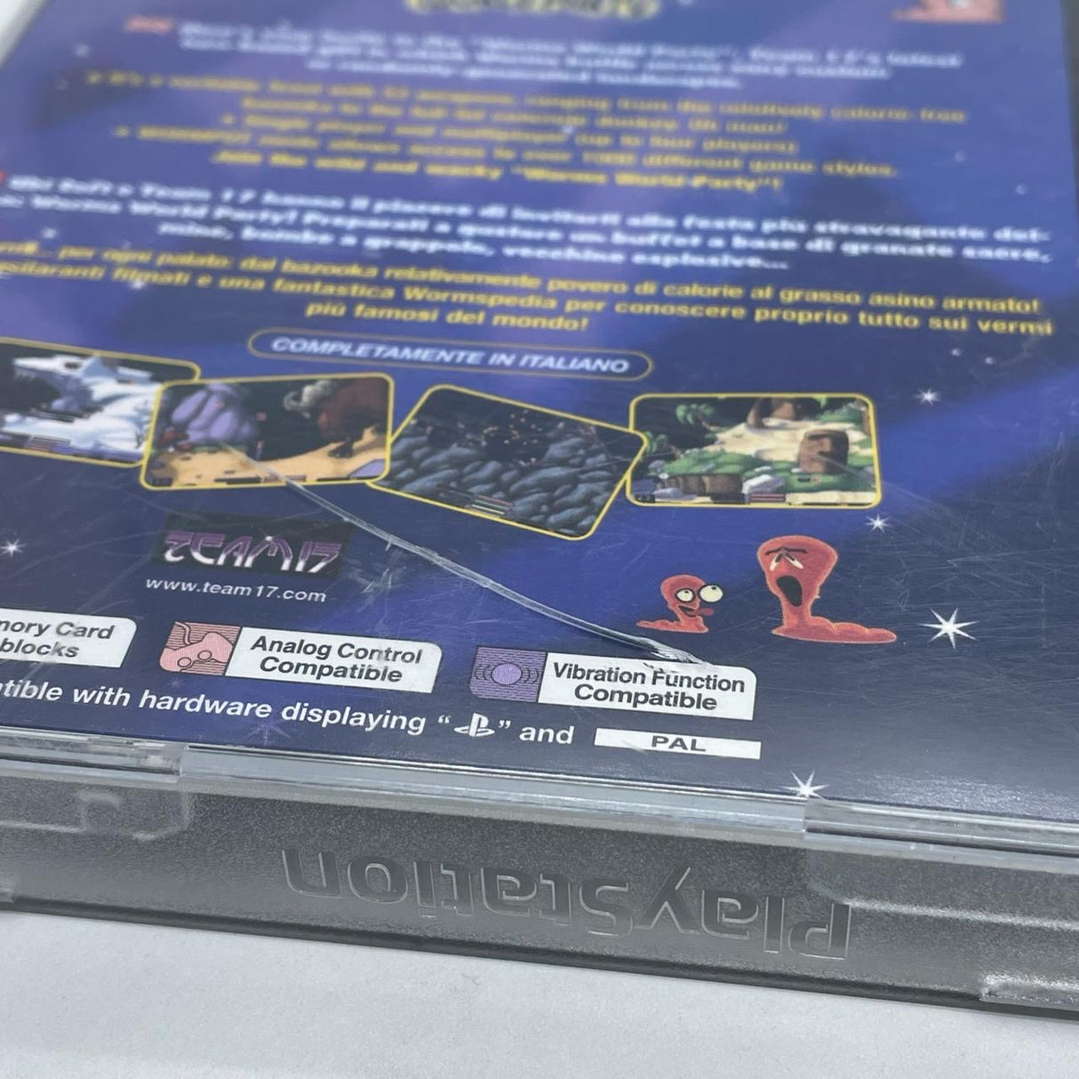 Worms World Party PS1 Playstation 1 Game + Manual PAL