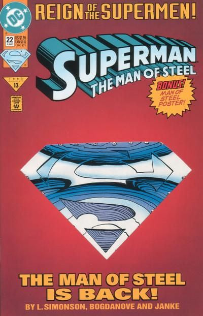 DC Reign of the Supermen! Superman The Man of Steel #22 1993 Comic book