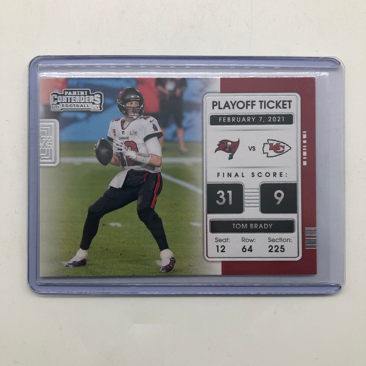 2021 Panini Contenders Football Playoff Ticket #PLT-TOB Tom Brady Buccaneers 25AU4
