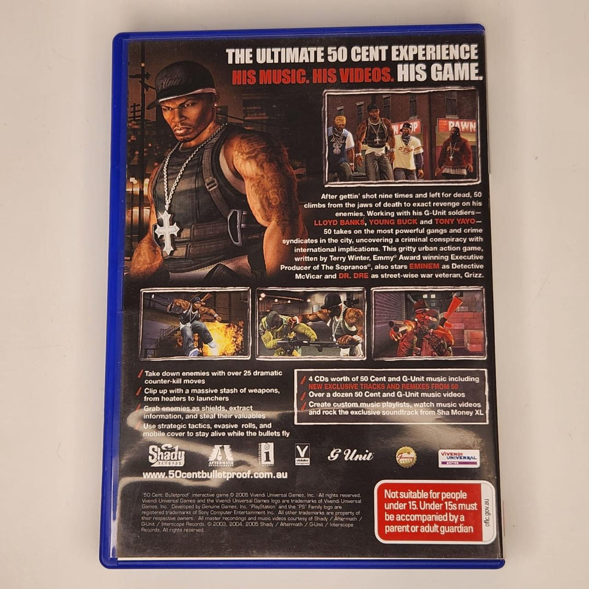 Signed 50 Cent Bulletproof PS2 Playstation 2 Game + Manual PAL