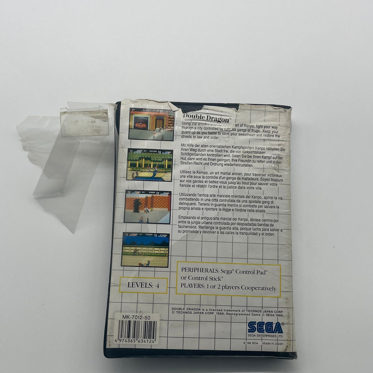 Double Dragon Sega Master System Game + Manual PAL