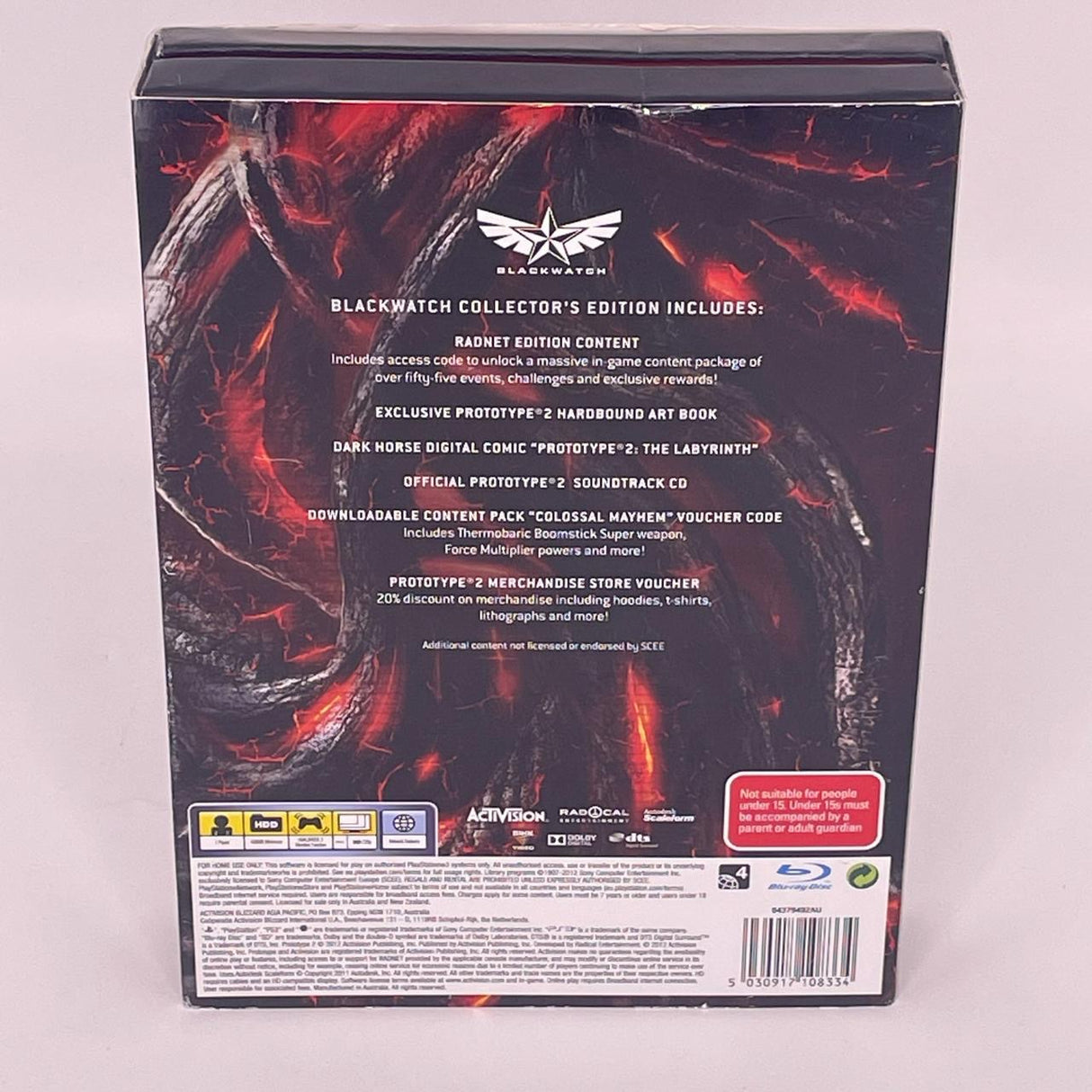 Prototype 2 Blackwatch Collectors Edition PS3 Playstation 3 Game + Manual