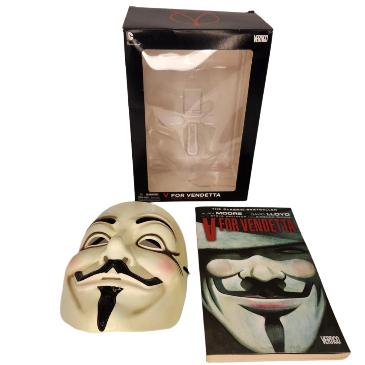 DC Collectibles Comics Vertigo V for Vendetta Book and Mask